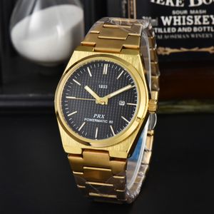 2024 All Dials Working Automatic Date TISSO PRX Men Watches Luxury Fashion Mens Full Steel Band Quartz Movement Clock Gold Silver Leisure Wrist Watch men's watch 003