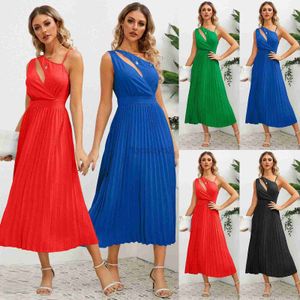 Basic Casual Dresses Designer Dress Dress sexy slim fit mid length pleated A-line skirt oversized women's clothing explosive Plus Size Long skirt