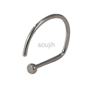 Body Arts ASTM F136 Titanium Pierc D Form Näsring Nostril Piercing Hoop Septum Rings Bar Pin Nose Lip Studs Body Jewelry Passale D240503