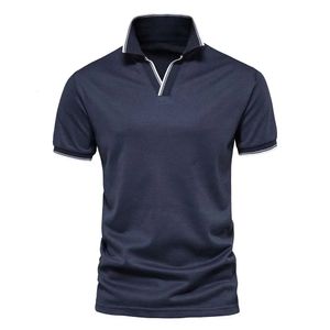 Aiopeson V Neck Polot camicie per uomini Abbigliamento da camicia estiva a manica corta a manica corta.