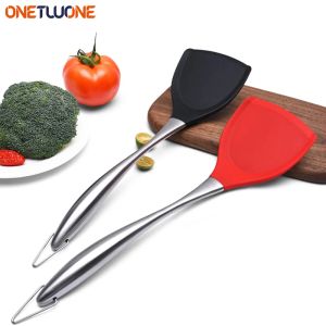 Utensílios churrasco silicone spatula spatula aço inoxidável turner turner shovel shovel cessante não tóxico turner turner acessórios de cozinha