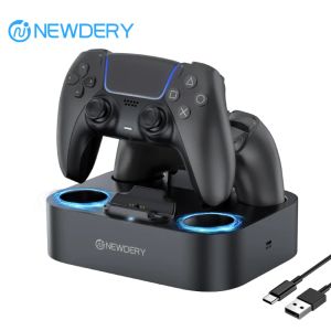 Joysticks nowicjusza podwójna ładowarka kontrolera do stacji doku ładowania PS5 do Playstation 5 kontrolerów DualSense z kablem USB C do PS5