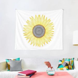 Arazzi Golden Mandala Sunflower Room Tapestry Decore Aesthetic Divery Home Decorations Wall Deco