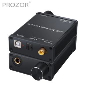 Converter PROZOR USB DAC Audio Converter with Headphone Amplifier USB to Coaxial S/PDIF Converter Digital to Analog Signal for PS4 PS3 PC