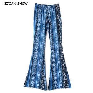 Spodnie damskie Capris męskie geometryczne drukowane spodnie Flash Women Bohemian Tribal African Hippie Pants Bell Nog dolne spodnie Y240504