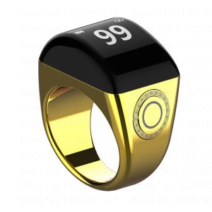 Armbänder Equantu Zinklegierung Tasbih Smart Ring für Muslime Tasbeeh Digital Zikr Counter 5 Gebetszeit Erinnerung Bluetooth wasserdichte QB702