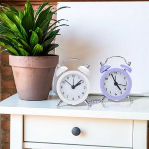 Desk Table Clocks Twin Bell Alarm Clock Loud Alarm Great For Heavy Sleepers Stylish Battery Operated For Bedroom And Home Decoration