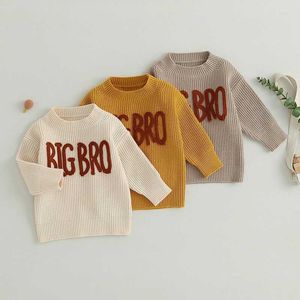 Pullover småbarn pojkar stickade tröja kläder för vårens höstens vinterbrev broderi pullover barn stickad tröja coatl2405