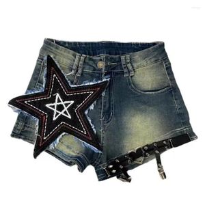 Shorts femminile harajuku Sweet High Waist 00s Blue Denim Fashion Casual Slimt Slim Fit Y2K Street Star Jean Short