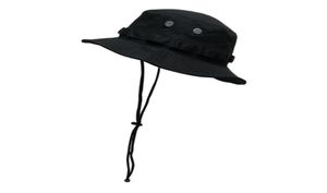 Windproof Rope Army Camuflage Fisherman Bucket Hat for Women Men Rybołówka płaska czapka Bob Panama Letni projektant mody Korean Sun H8663513