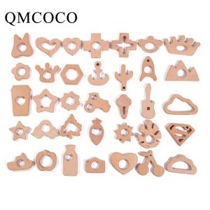 Bloklar 3pcs/Set Çeşitli Ahşap Nonanimal Süsler Bebek Çocuklar Molar Karikatür Eğitim Oyuncakları Bloklar DIY Moda Özel El Sanatları Dekorasyonu