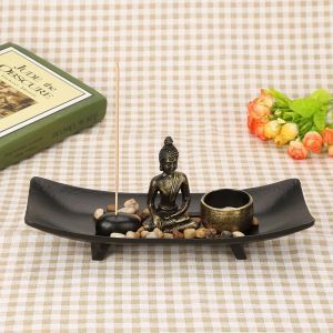 Holders Buddhism Candlestick Buddha Statue Incense Burner Thai Ornament Chinese Buddhist Meditation Tray For Home Office Decor