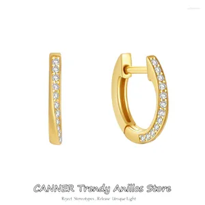 Brincos de garanhão Canner 925 Sterling Silver Cubic Zircon Hoop for Women Huggie Cartilage Circle Jóias Acessório de Jóias Pendientes