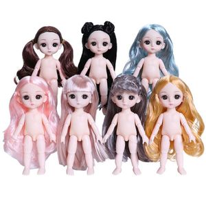 Doll de 17 cm de fantasia fofa 8 minutos de 6 polegadas de corpo de bebê vegano 13 brinquedo de menina conjunta