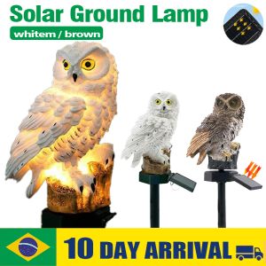 Dekorationer Solar Owl Ground Light LED Outdoor Courtyard Lamp Garden Light Waterproof Stake Light Pathway Decor Solar Patio Ground Lantern