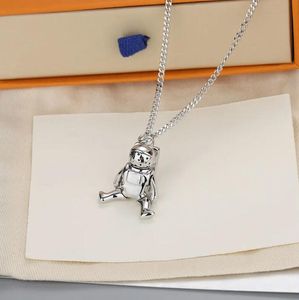 Designer Roboter Anhänger Halsketten hochwertiger Schmuck Edelstahl Gold Bijoux Halskette Astronaut Pullover Kette Frauen Männer Schmuck Geschenk