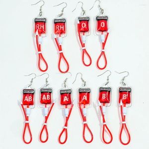 Dangle Earrings FishSheep Funny Plasma Blood Bag A B O Drop For Women Novelty Gothic Vampire Horror Jewelry Party Gifts