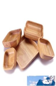 Brun fyrkantig naturlig träskål Hållbar förtjockad salladskålar Fruktmåltidbrödsallad Tabeller för hemkök 38XY CB7395998