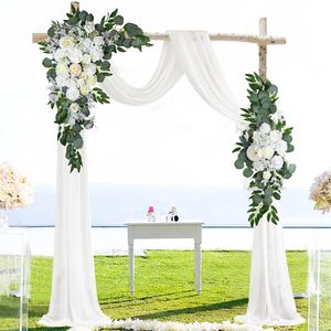 Yan Arco artificial Flores Swag para Boho Casamento Cerimônia de Baby Churrase Garlands Decoração Recepção de Recepção 240506