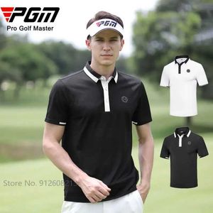 Мужские поло в PGM Men Men High Elastic Soft Sport Рубашка короткие футболки летние дышащие повседневные топы мужская одежда M-xxl Y240506