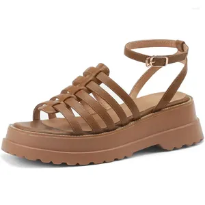 Sandals High Top Top Corean Platform Shoes Women Wedge Summer Students Selppers Lady Rome non Slip Beach