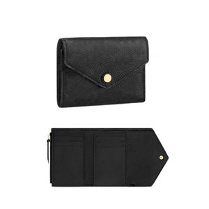 2022 Top quality women original box purses luxury real leather multicolor short wallet Card holder Holders single classic zipper pocket 261u
