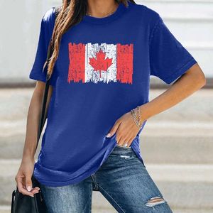 Kvinnors T -skjortor för kvinnor kvinnor Kanada dag flagga grafisk t -shirt kort ärm klädförsäljning