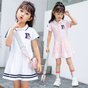 Estate 2023 Girls Dresses Kids Abito sportivo a manica corta Bambini abbigliamento Vestido bambina adolescente 2 6 8 10 11 anno 240428