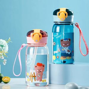Gianxi Children Straw Cups Outdoor -Reise tragbares Wasser mit Hubseilleckage -Flaschen -Getränkewaren 240422