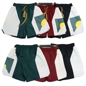 Mode shorts sommarstrand byxor designer rhude mäns högkvalitativa gata slitage röd blå svart lila långa shorts polär sommarkläder med strand ur gatan