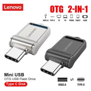 Adapter Lenovo 2 i 1 USB 3.0 Pen Drive Portable Typ C USB Flash Drive 2TB 1TB 512 GB 256 GB Hög Speed ​​Flash Disk 128 GB Gratis frakt