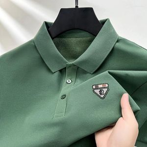 Мужская половая рубашка Polos 2024 Summer Cotton с коротким рукавом.