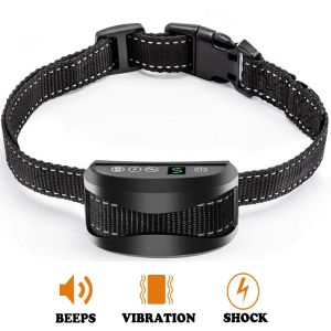 Kragen Haustierhund Anti -Rinde Kragen wasserdicht wiederaufladbarer Schallschock Vibration 07 Stufe einstellbares Training Automatischer Rinde Stop Trainer