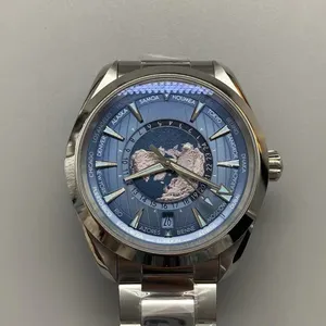 Sea Master 150 World Time 220.10.43.22.03.002 AAAAA 5A品質1：1 SuperClone VSF Factory Watches 43mm Mens Automatic Mechanical 8938 Movement with Gift Box vs