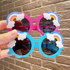 Sonnenbrille süße Kinderregenbogen Sonnenbrille Baby Mode Sonnenbrille Dekoration Sonnenschutz UV Schutzbrille Jungen und Mädchen im Freien Fahrräder WX