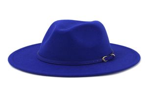 2020 Nuova moda 20 colori in stock cappelli panama donne unisex uomo lana di lana sensata cappello fedora intero jazz cowboy cap9913591