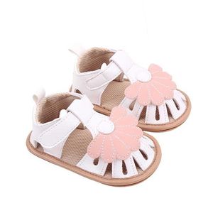 Sandaler Baby Girls Sandal Flexibel PU läder Non-halk Flower Flat Shoes Summer Småbarnskor