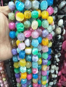 Contas de pedra de ágata quadrado colorido colorido de alta qualidade para colar, produzindo pedras preciosas de pedras de pedra diy de pedras de gem