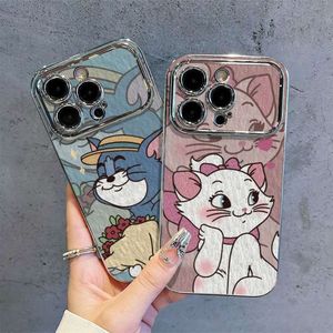 Apple 15 Phone Case New iPhone 14 Pro/13/12/11 고양이 및 마우스 큰 창 x/xr 안티 드롭