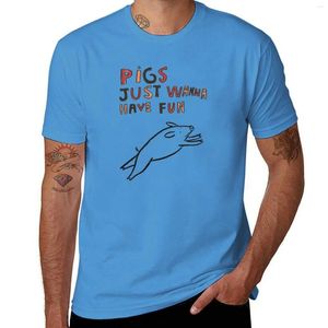 Męskie polo świnie po prostu chętnie bawią się t-shirt estetyczne ubranie estetyczne anime czarne koszulki dla mężczyzn