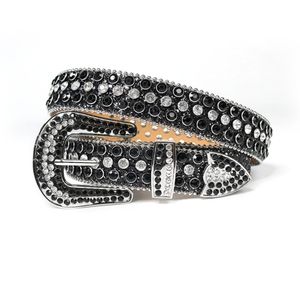 Western Luxury Strap Belts Crystal Studded Cowgirl Cowboy Bling Pin Buckle Rhinestones Belt for Women Men1625408