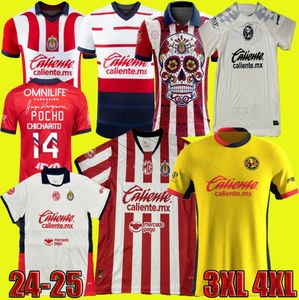 Chivas de Guadalajara Soccer Jerseys Liga Mx Calderon Chicharito A.Vega 23 24 25 Club America R.Martinez D. Valdes G.ochoa Giovani Football Shirt 3xl 4xl 4xl