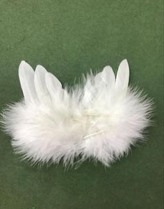 DIYパーティーギフト装飾のための固体白色の羽毛翼エンジェルウィングスキッズポグラルプロップファクトリーダイレクト2xH e16960739