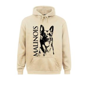 Herrtröjor tröjor malinois hund hoodie djur tryck herr gata klädhuv med en stor hatt sporttröja dragkedja unisex sportkläder kläder q240506