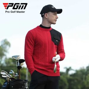 Men's Polos PGM Mens Sweater Autumn Winter Warm Round Neck Shp Wool Knitted Shirt YF624 Y240506