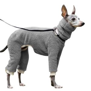 Västar vinter för hundkläder förlorar fyra ben tjocka hundar kostymer stora mjuka valpkläder med hög greyhound hals varm italiensk