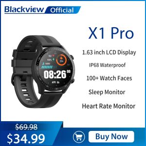 Смотреть BlackView x1 Pro SmartWatch 1,39 дюйма водонепроницаемой 300 мАч батарея сон+монитор сердечного ритма Bluetooth 5.0 Smart Wwatch для мужчин женщин