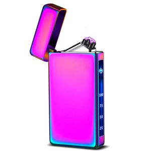Touch Induction LED Lamp Rechargeable Fire-Free Lighter USB Electronic Double Arc Windproof Cigarette Lighter