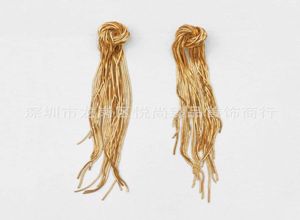 NEW N ESAL BRASS TASSEL CONT ARRINGS LONG WOND WOLD PROPESOTILE EAR CLIPSWWN3749464