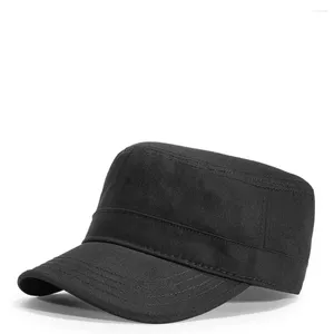 Berets Cadet Army Cap für Männer Frauen Feste farbbare flache Top Baumwoll Baseball Outdoor -Angelreisen